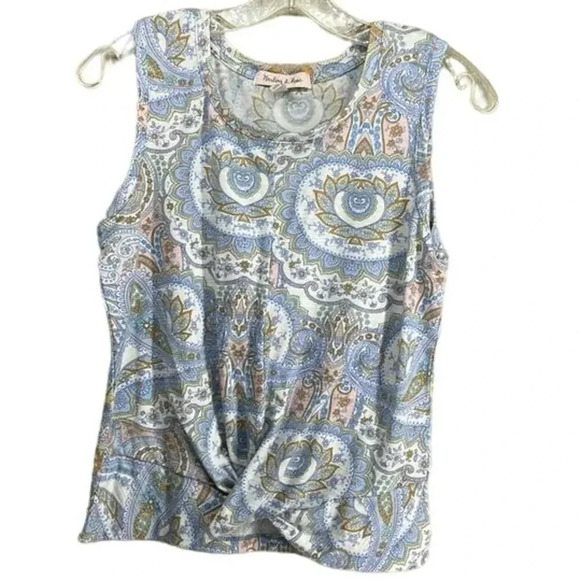 Harlow & Rose Soft‎ Colored Paisley Tank Top Size Small (S) - Picture 1 of 7